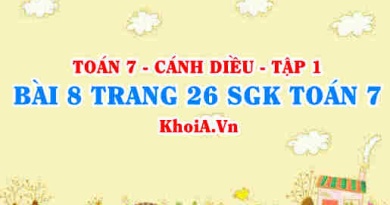 Bài 8 trang 26 SGK Toán 7 tập 1 Cánh Diều